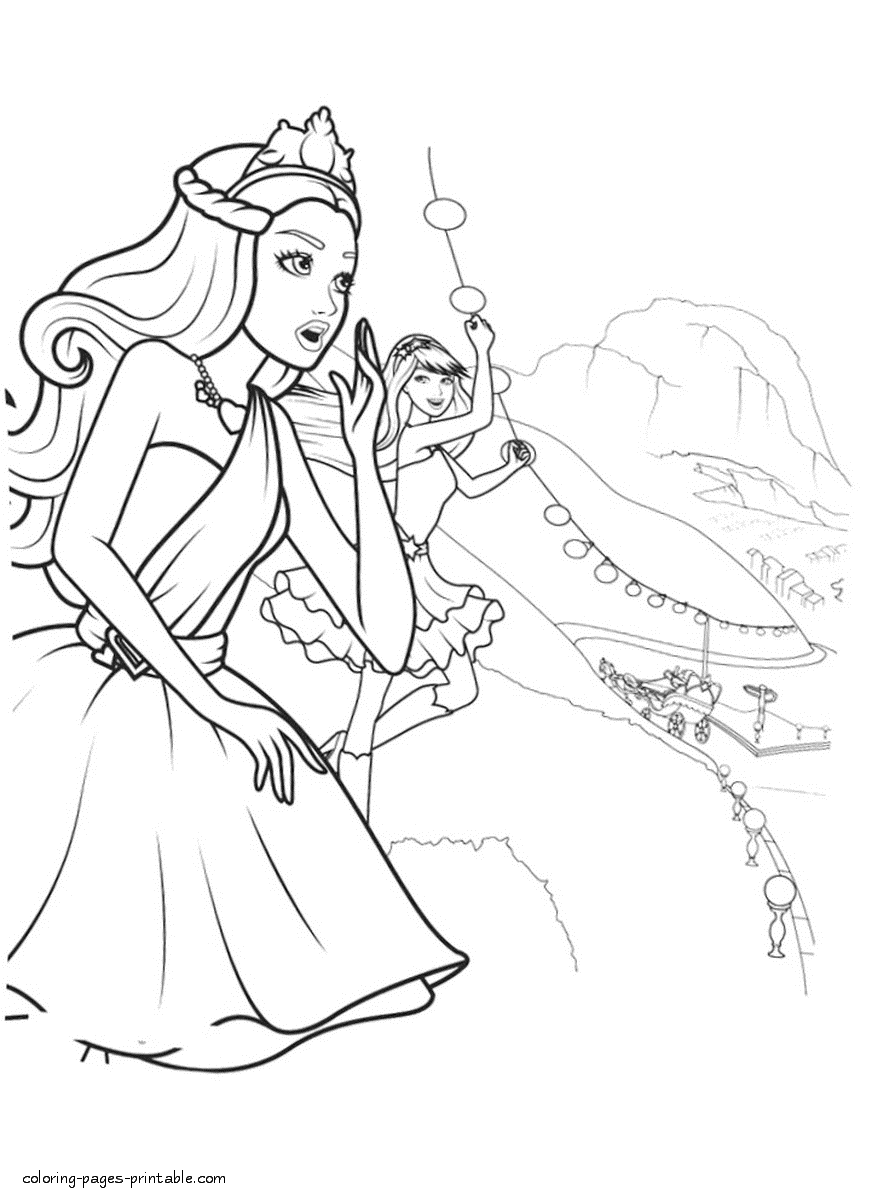 Barbie printable coloring pages. Princess and Popstar movie