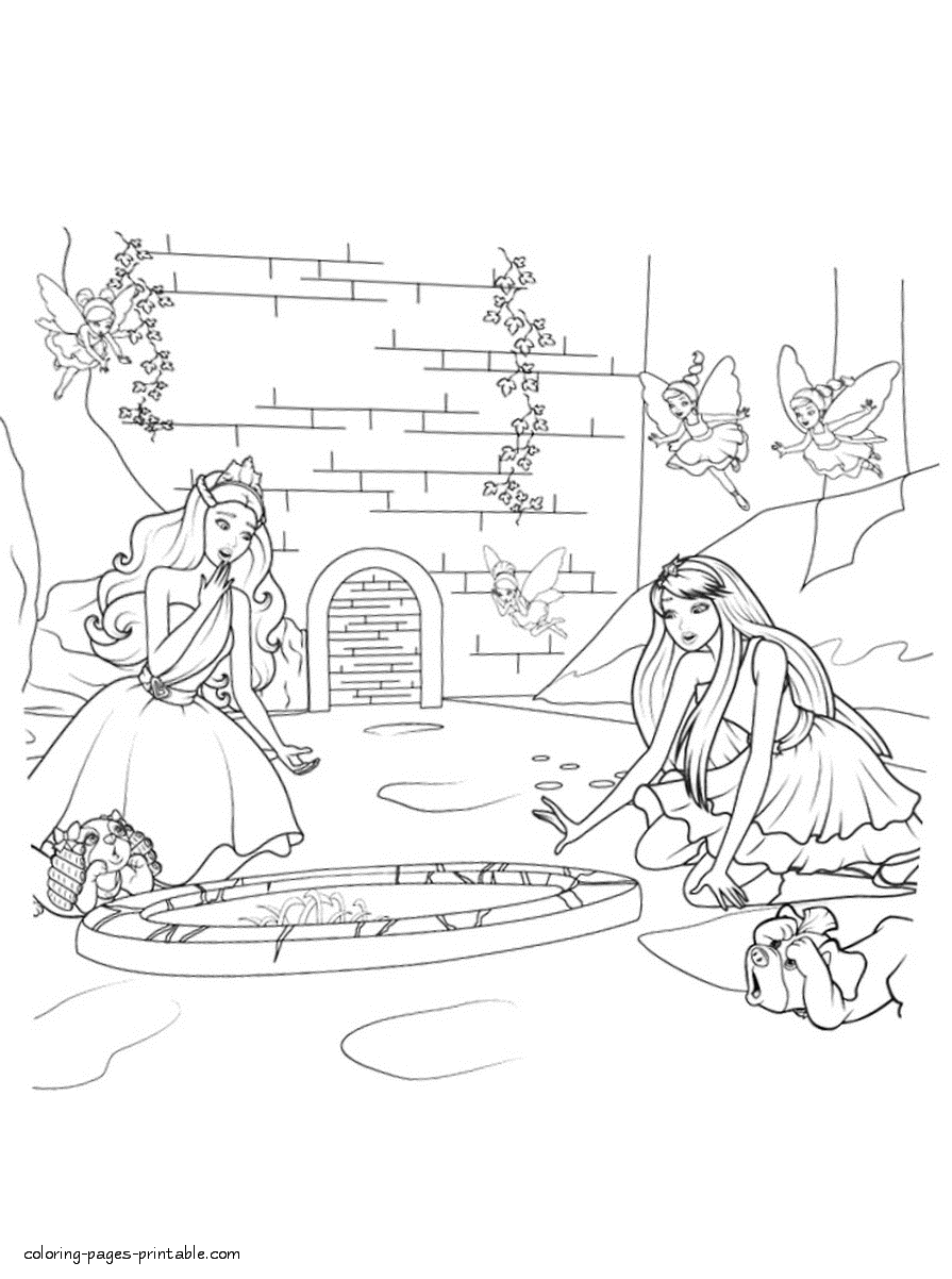 Princess coloring pages for kids. Barbie