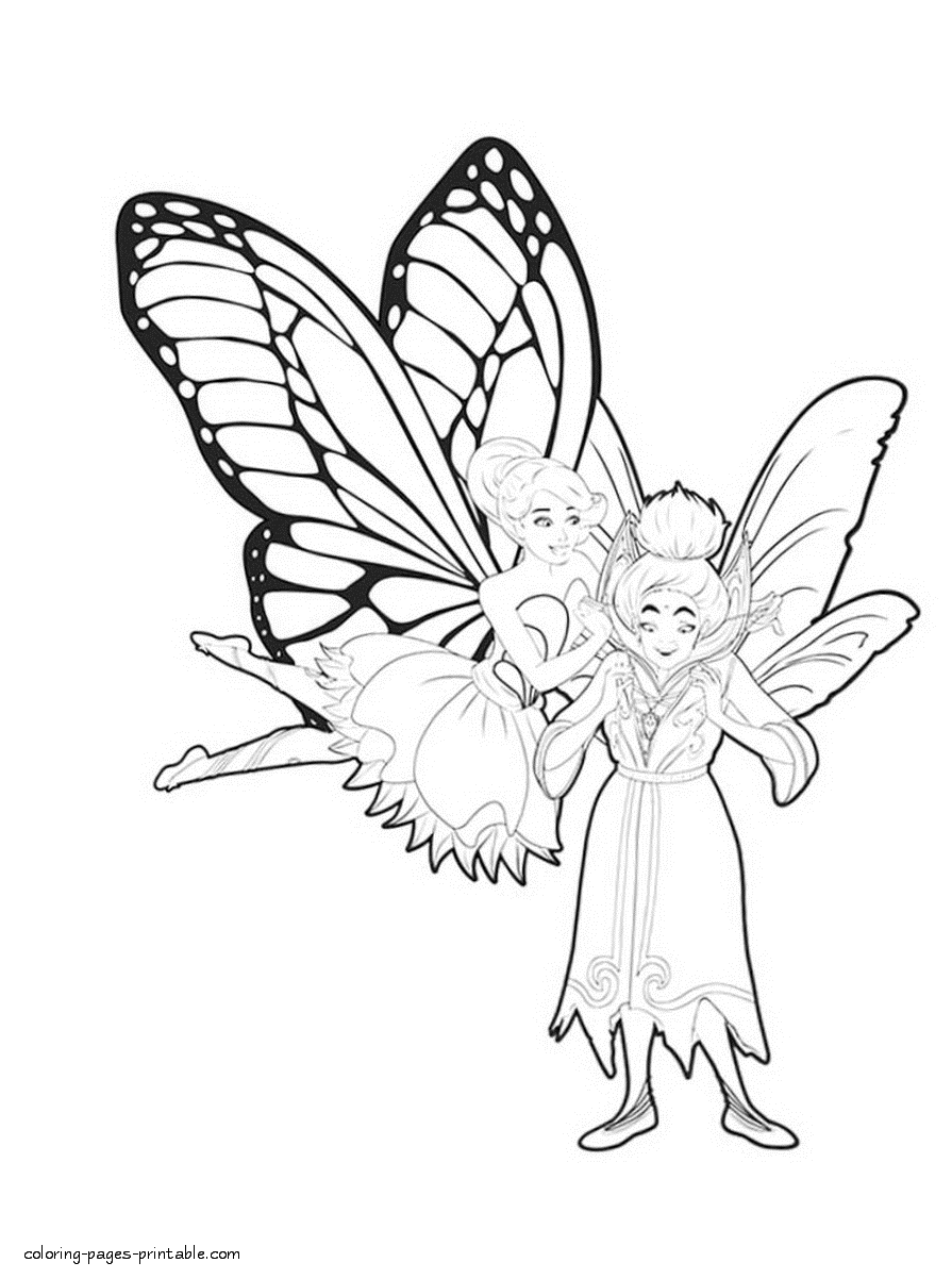 Barbie butterfly fairy coloring pages