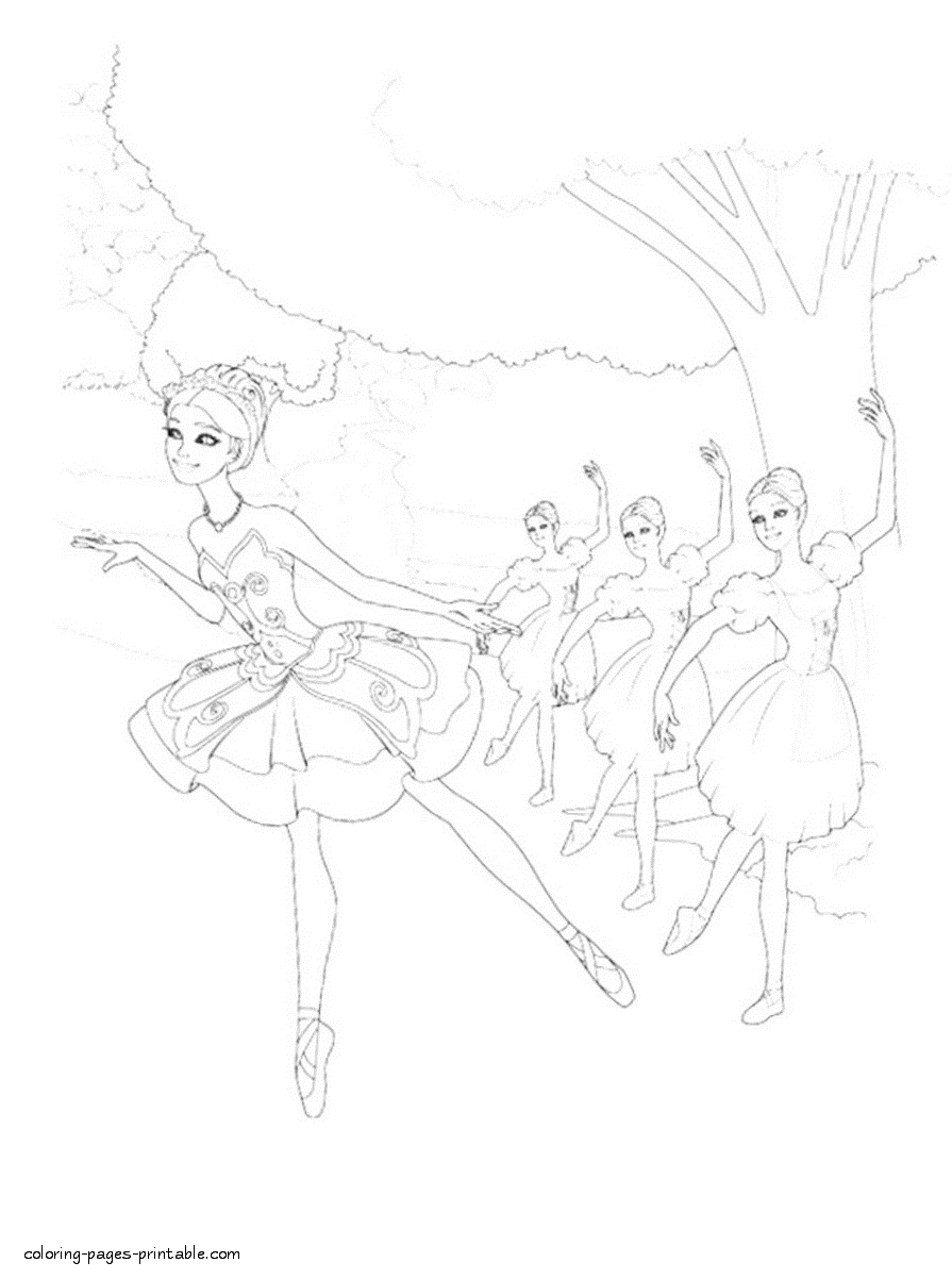 Barbie coloring pages for girls. Ballet