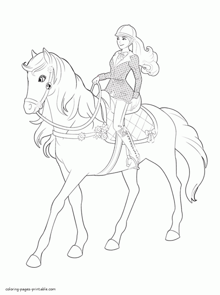 Barbie coloring page. Free download