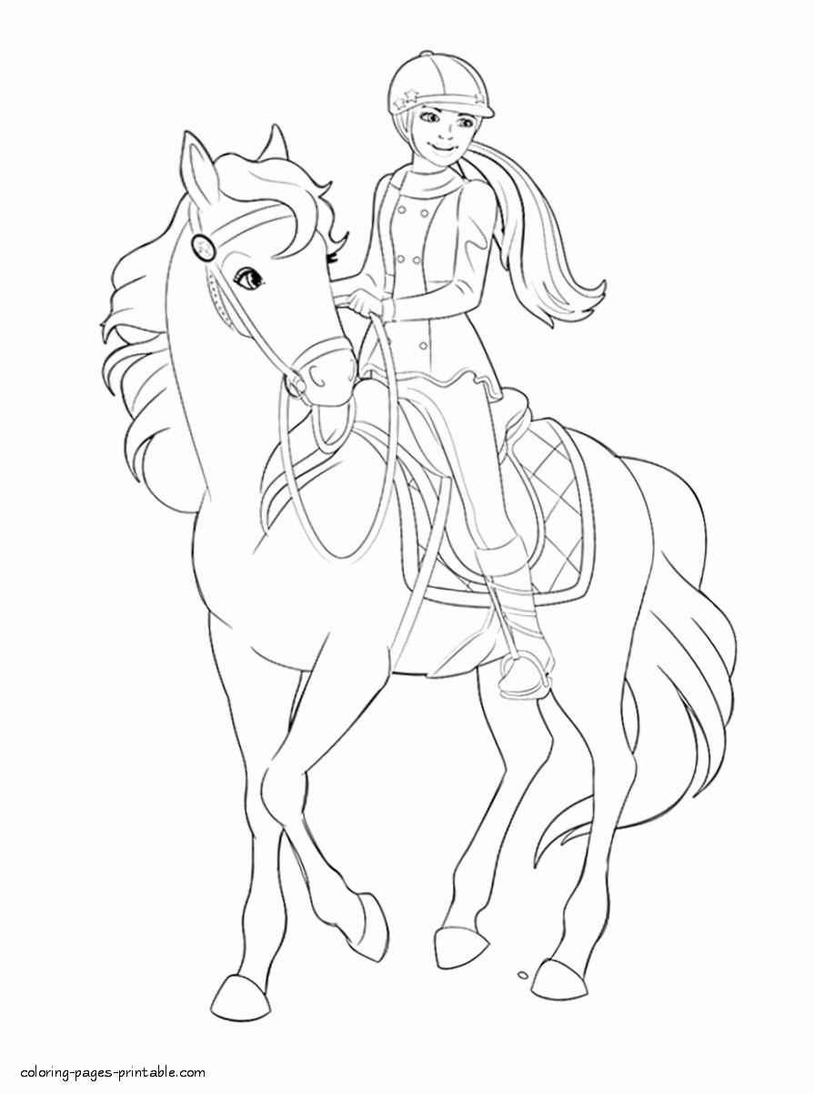 Coloring page Barbie Pony Tale