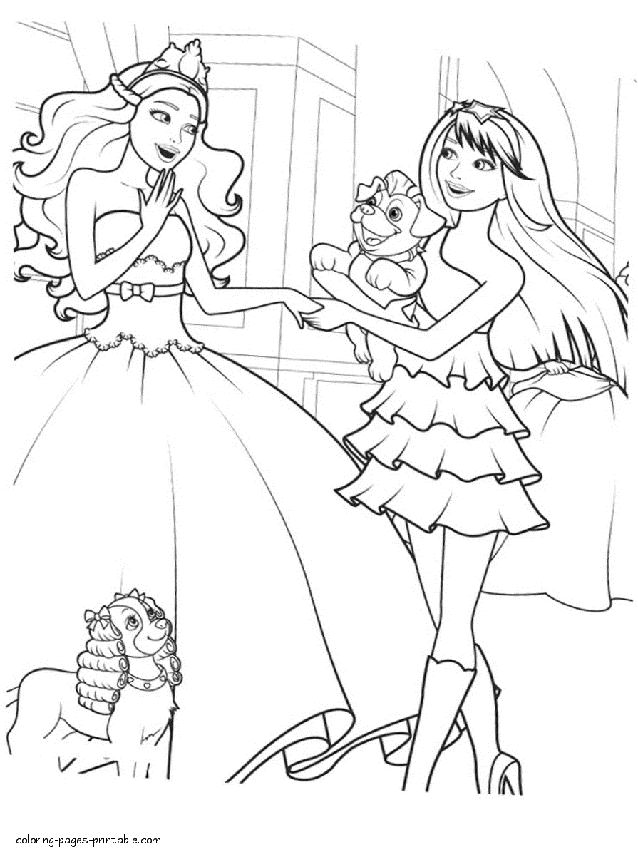 Barbie coloring. Princess & Popstar