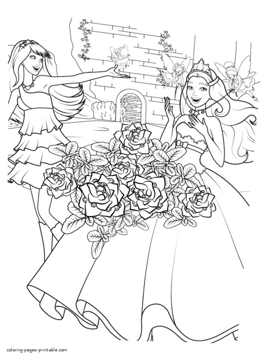 Barbie coloring pages fashion dolls
