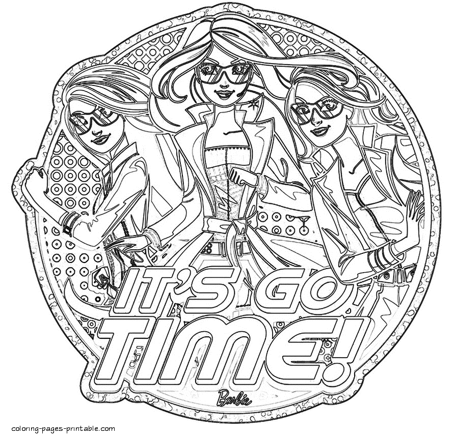 Coloring pages printable Barbie: Spy Squad