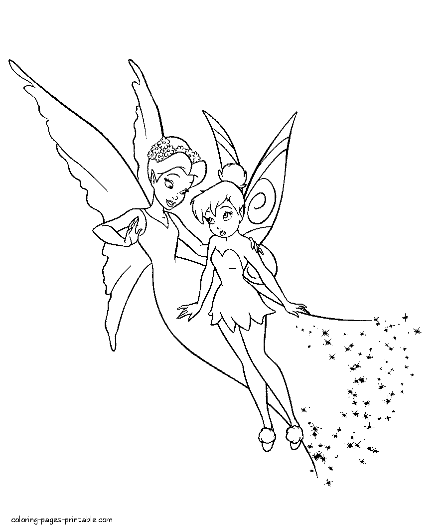 Tinker Bell and Clarion. Fairy printable coloring pages