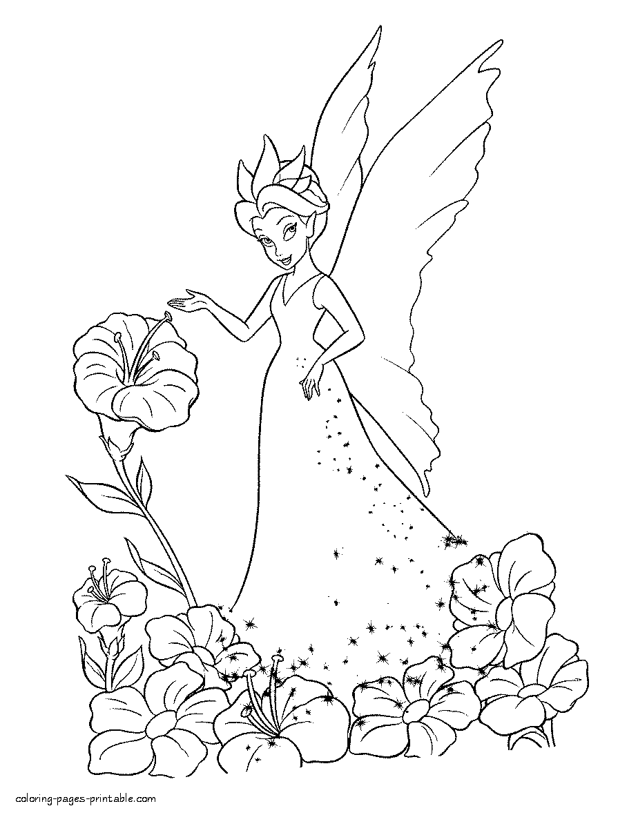 Free coloring pages for girls about fairies