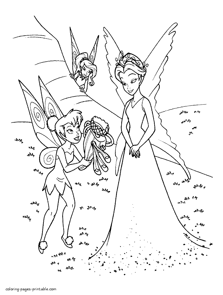 Tinkerbell fairies coloring pages. Free printing