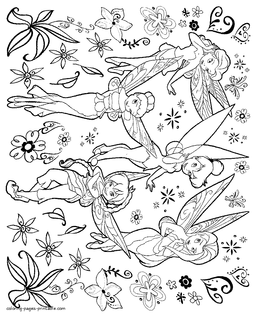 Flower fairies coloring pages for girls