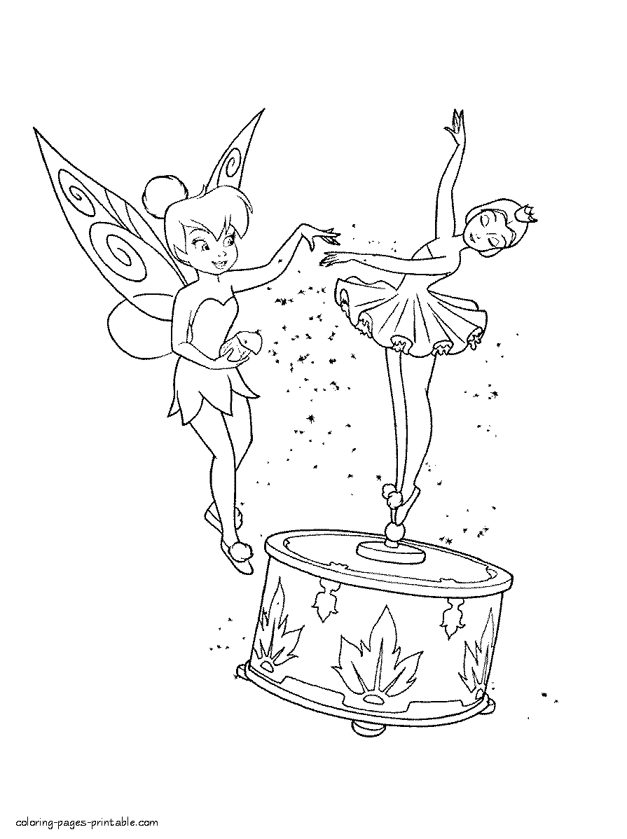Tinkerbell fairy coloring pages free