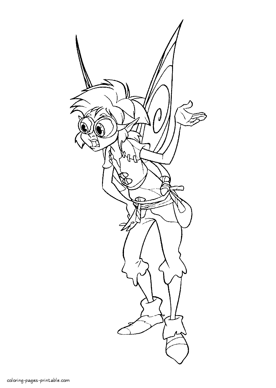 Bobble coloring page from Disney animation about fairy