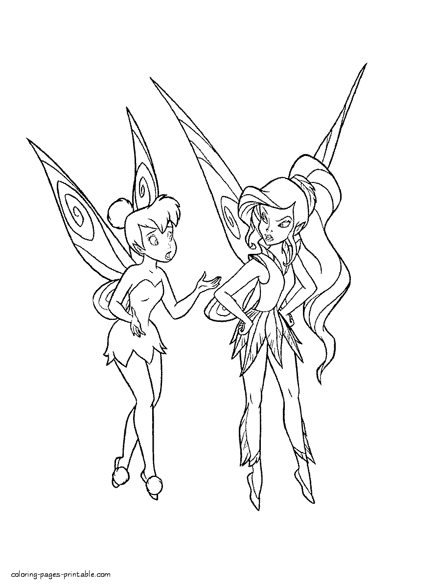Tinkerbell fairy and her friends coloring pages