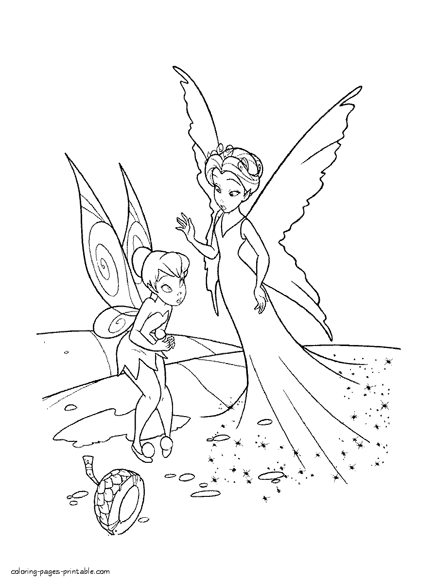 Printable fairy Tinkerbell coloring pages