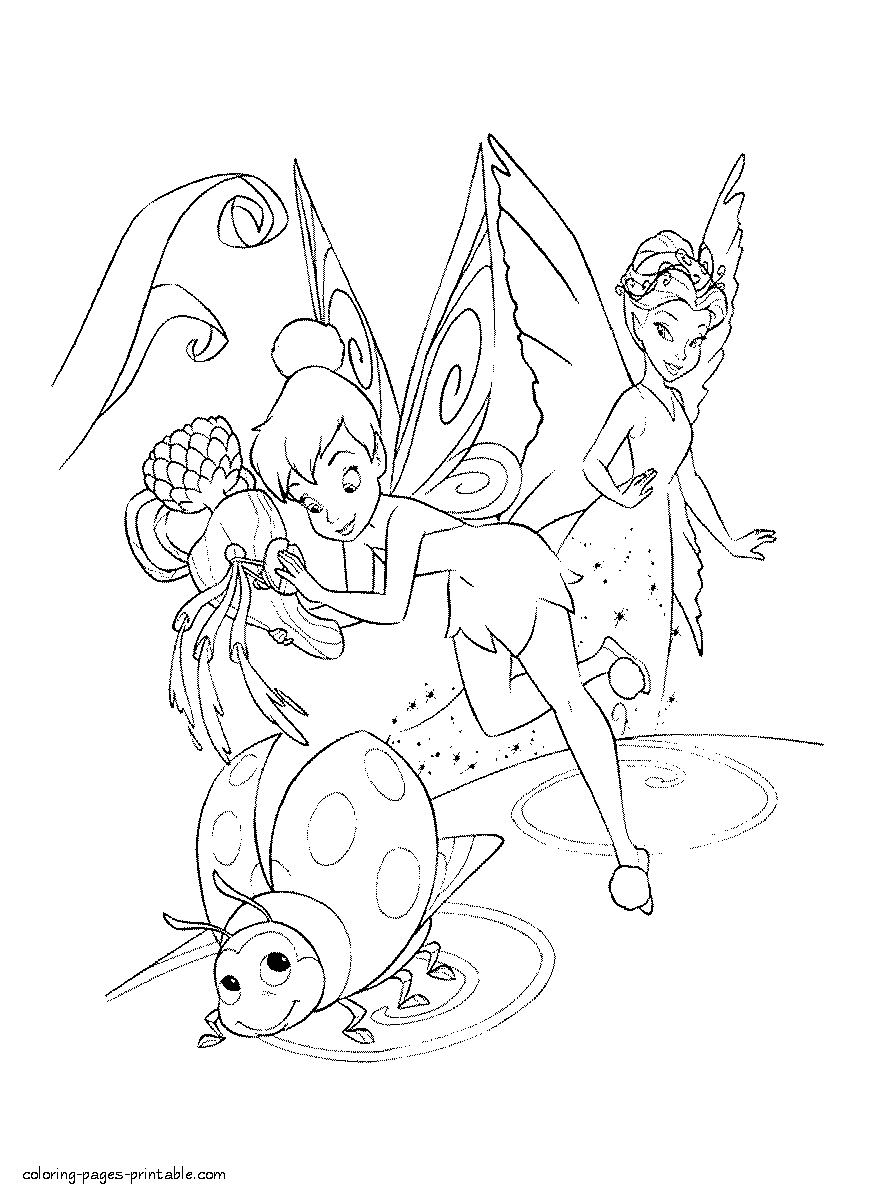 Tinkerbell coloring pages printable. Disney fairy