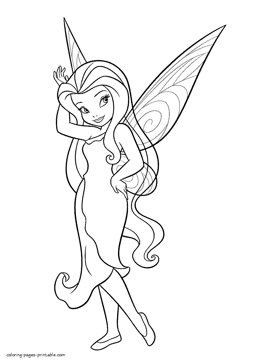 Beautiful fairy - coloring page to a girl