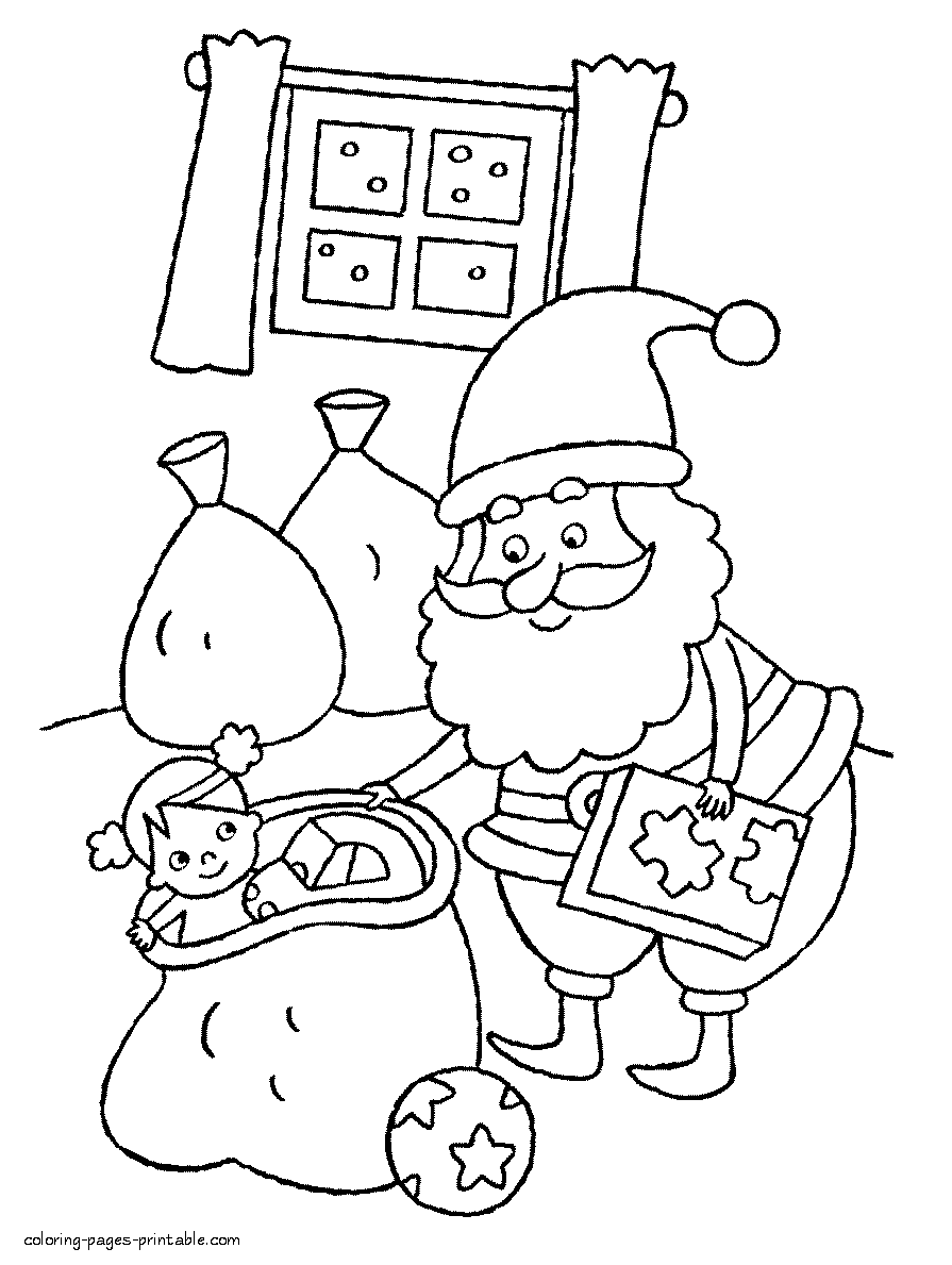 Free printable Christmas coloring pages. Santa Claus