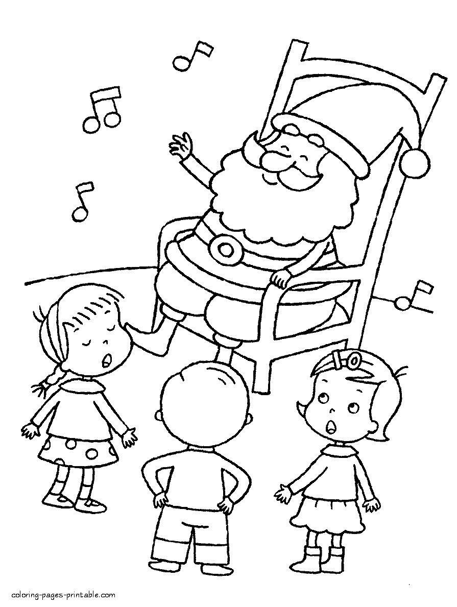 Printable coloring pages of Santa Claus