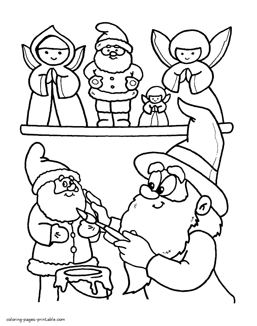 Printable coloring pages for Christmas. Download