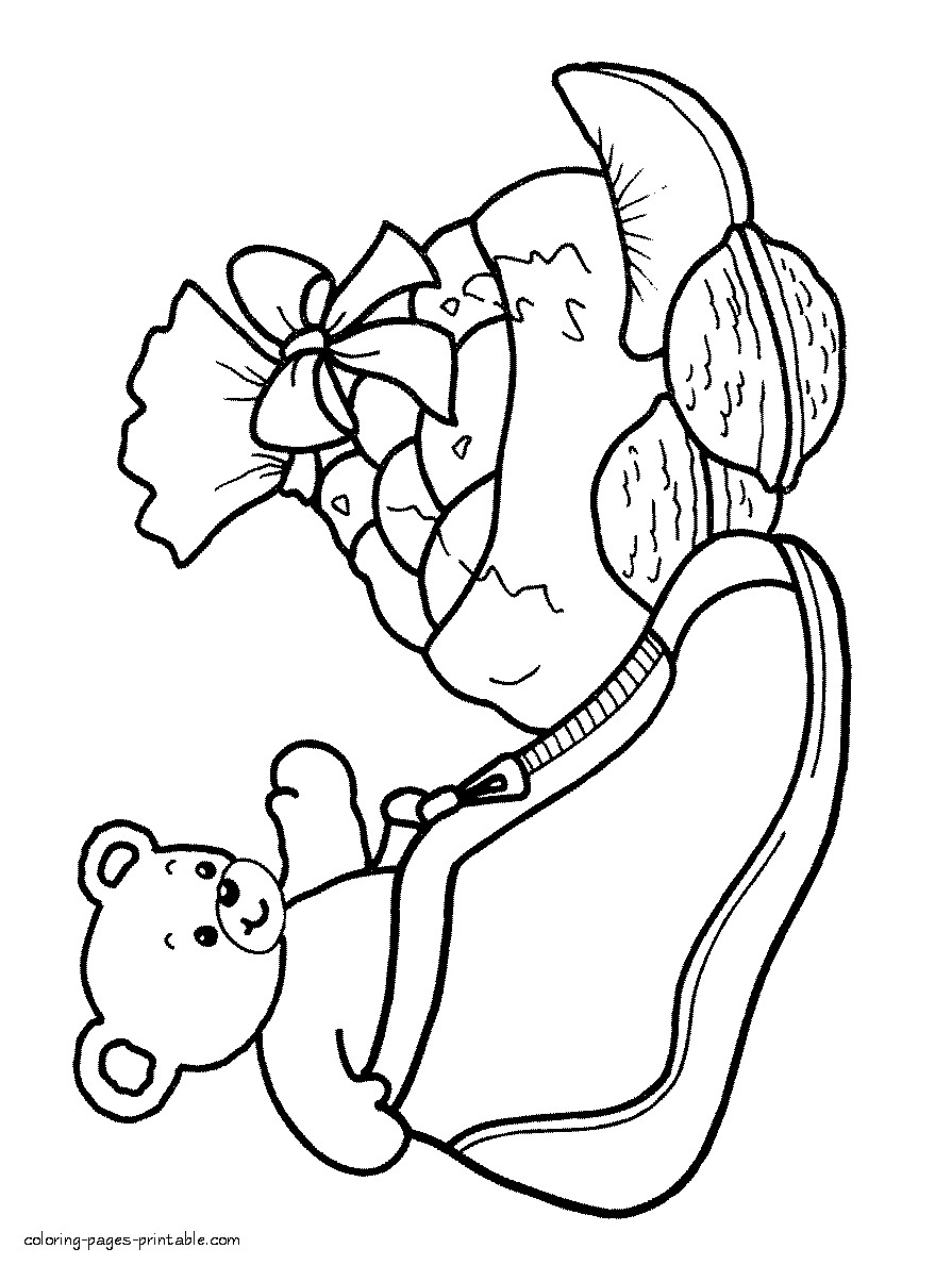 Christmas coloring pages of gifts for children