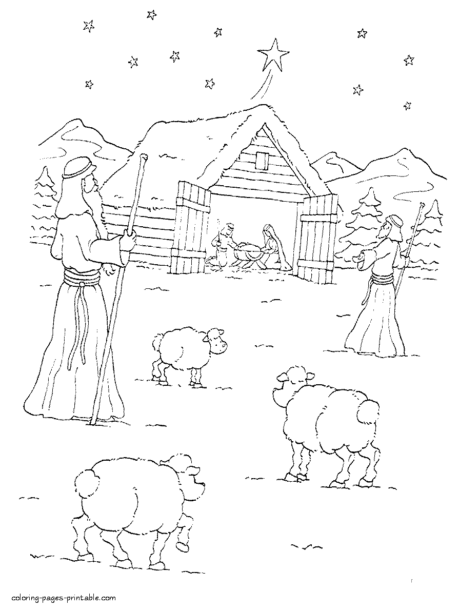 Nativity free coloring pages for children