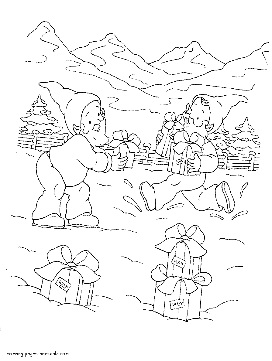 Xmas coloring pages for child
