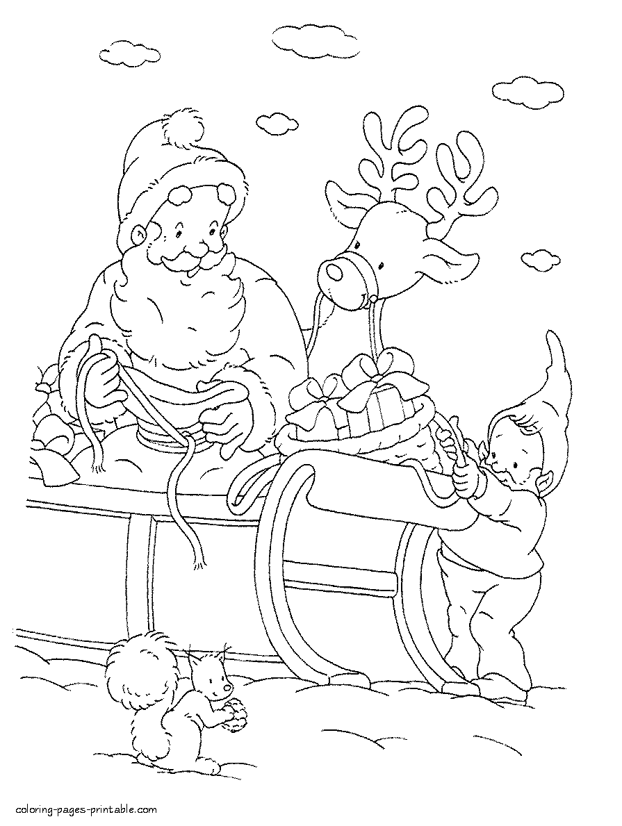 Christmas coloring page. Print or download