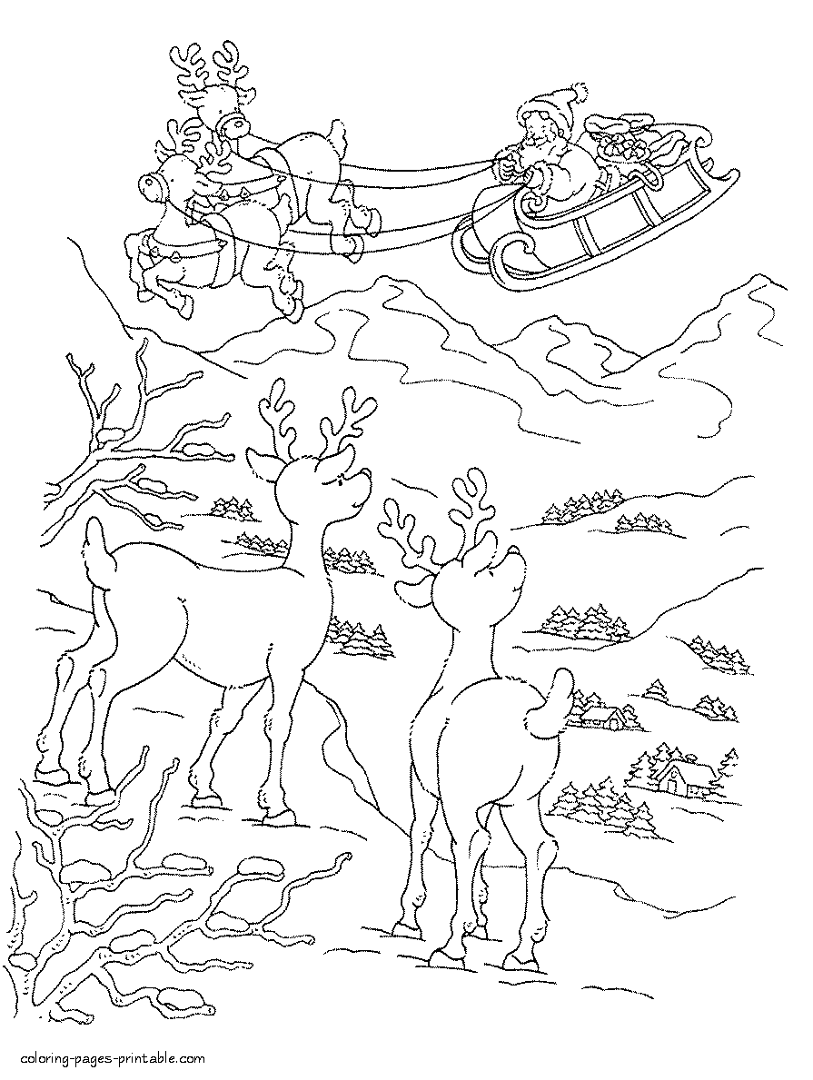 Christmas colouring pages to print. Free downloading