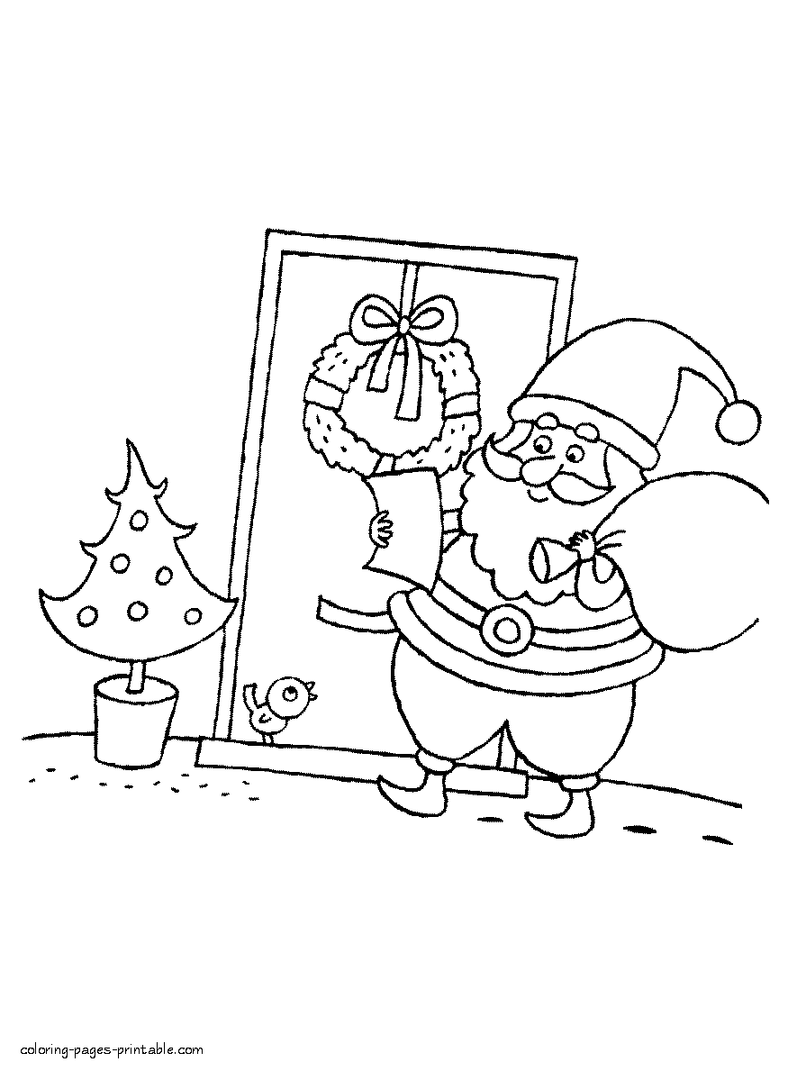 Free printable coloring pages for Christmas. Santa's gifts