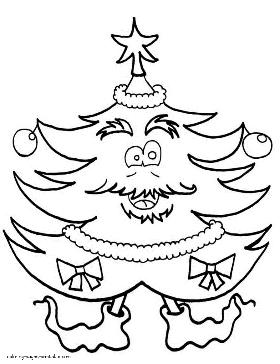 Christmas tree coloring books for free