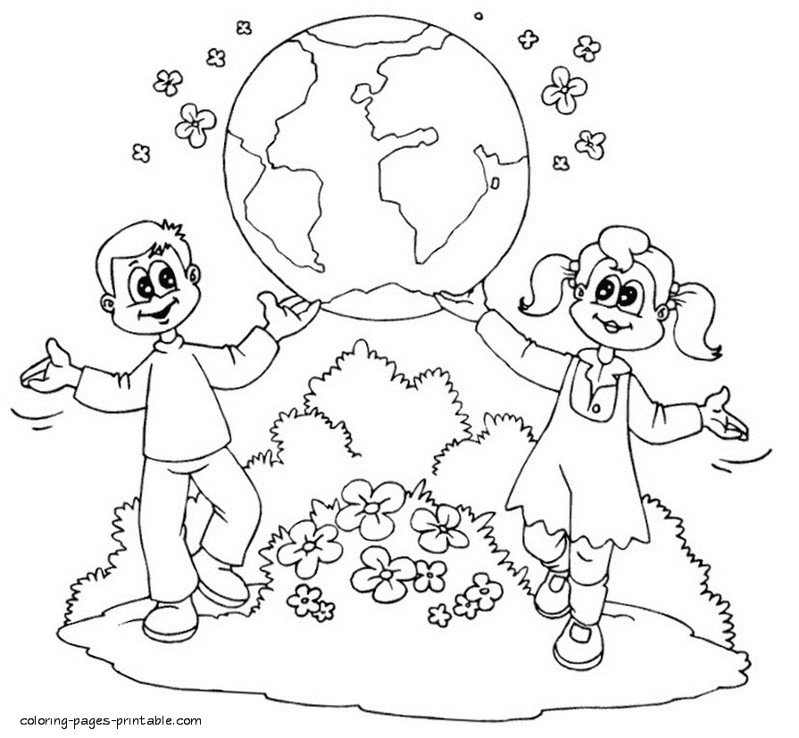 Free Earth Day coloring pages for holiday