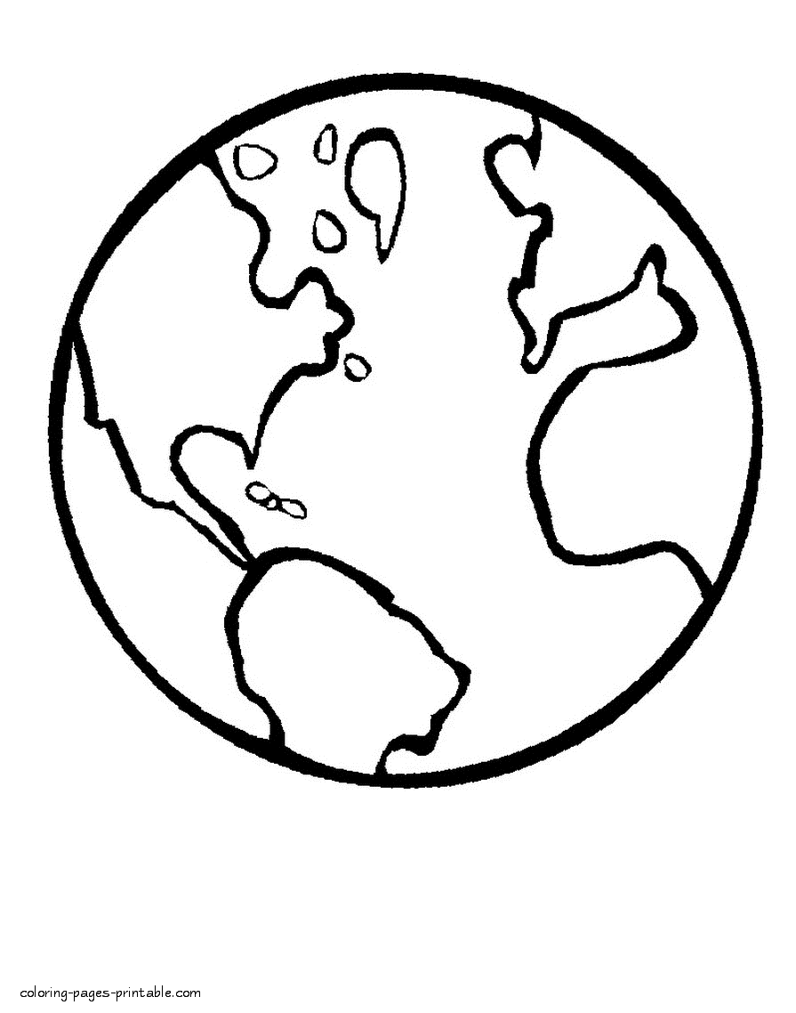 Coloring page of Planet Earth for holiday