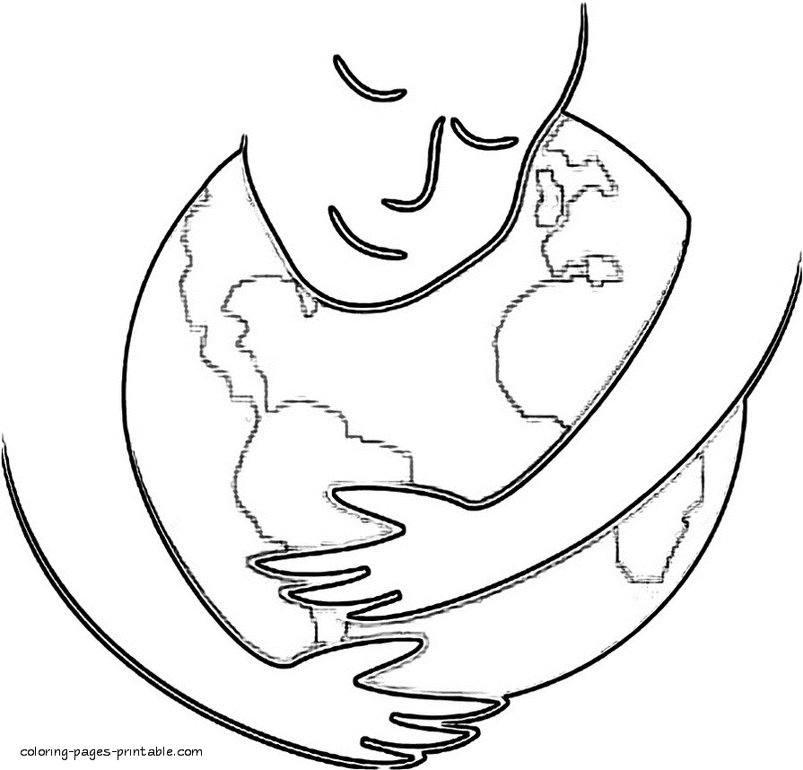 Love Planet Coloring Pages Earth Day Holiday