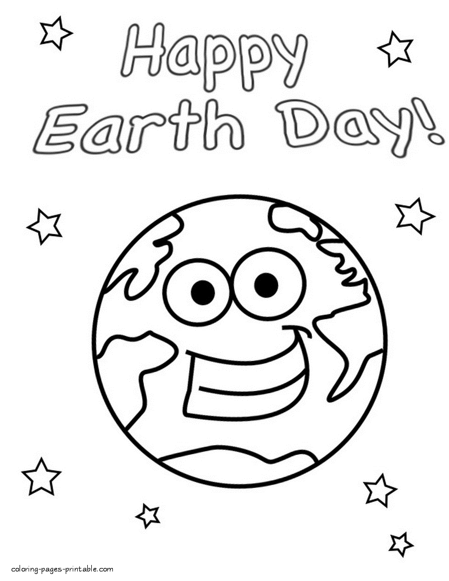 Easy coloring pages for toddlers Earth Day