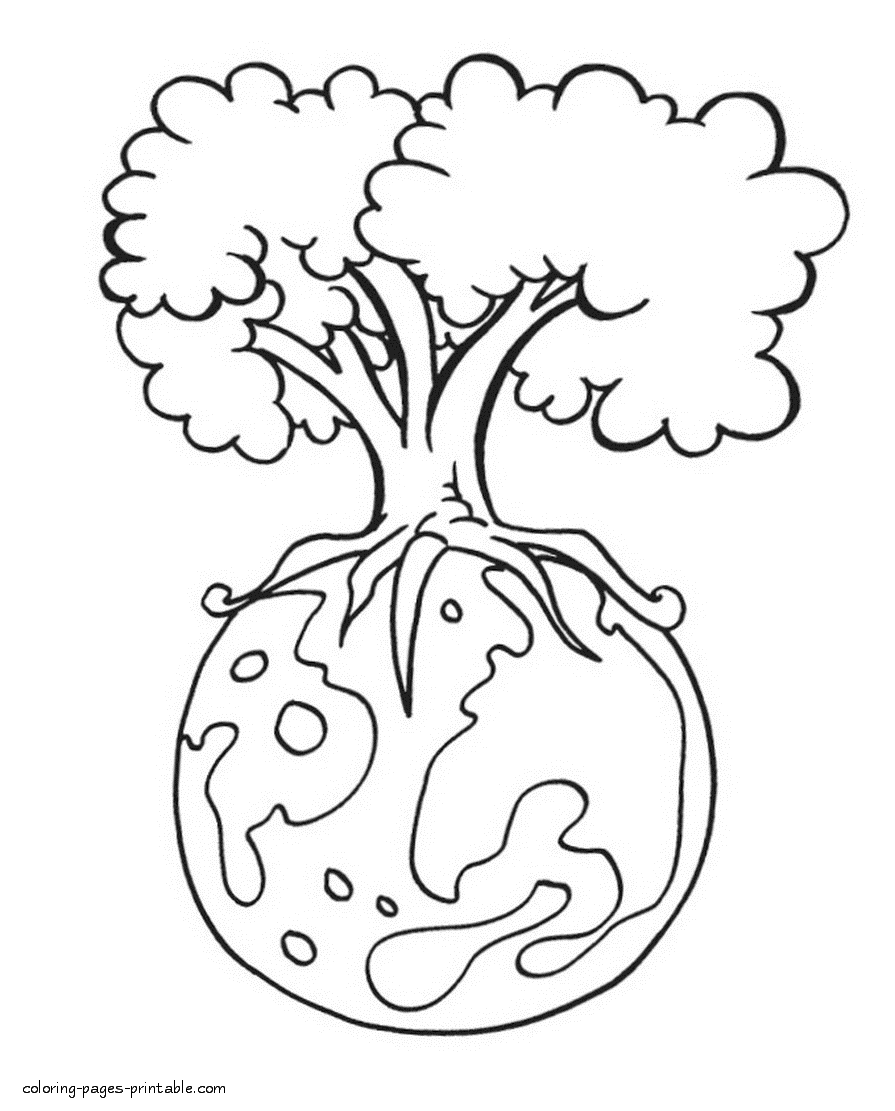 Printable coloring pages for Earth Day