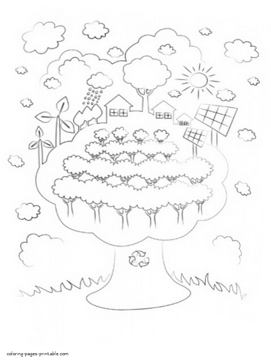 Renewable energy sources coloring pages