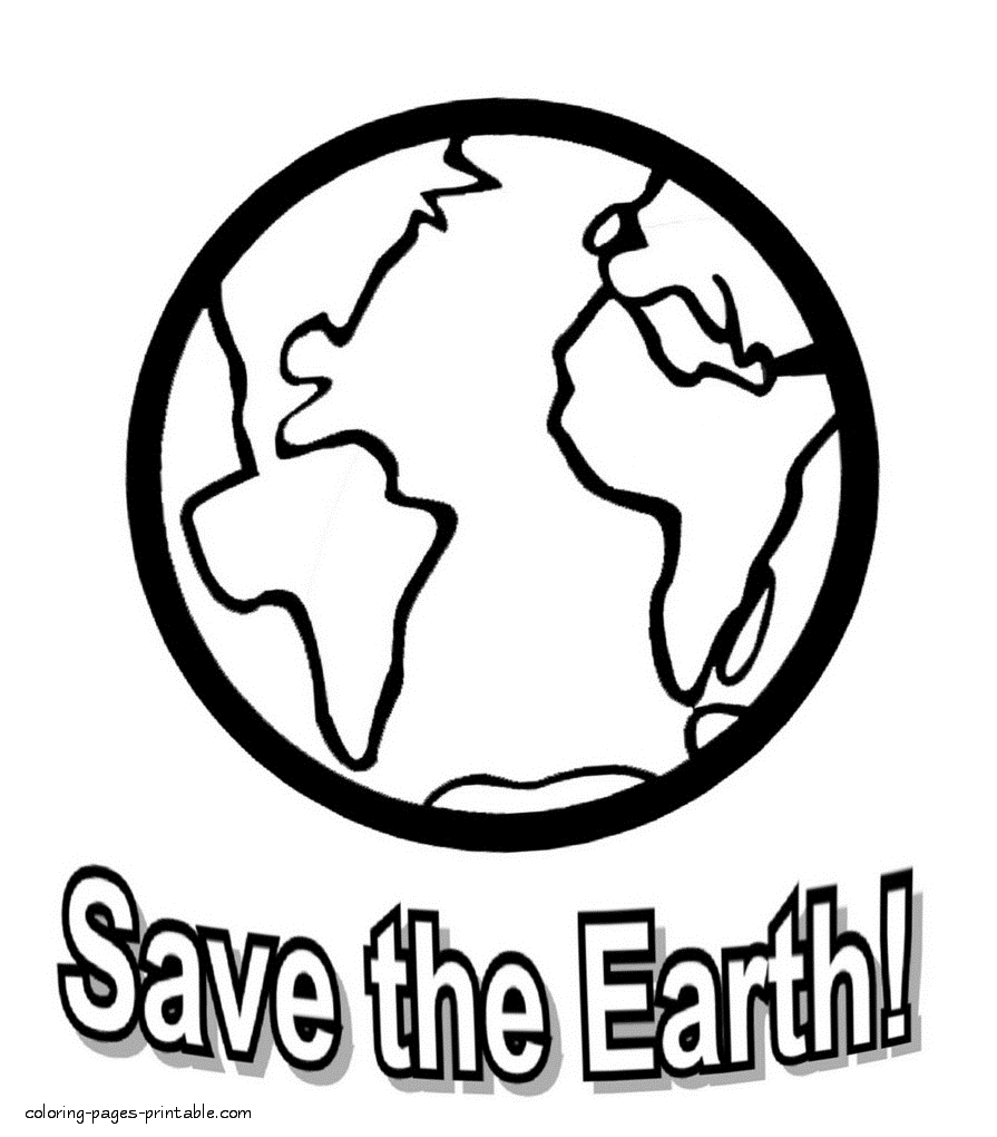 Save the Earth coloring book for kids
