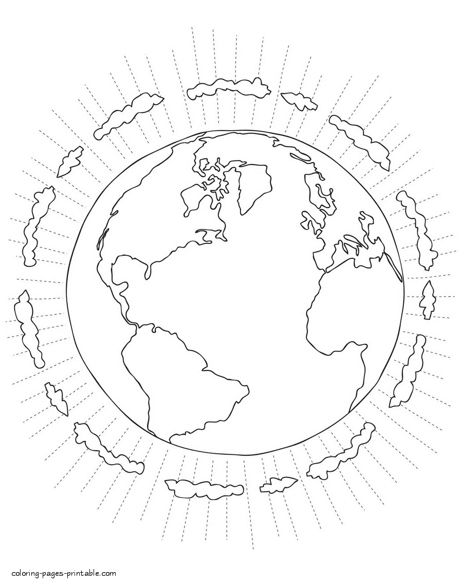 Coloring pages for holidays. Earth Day every day