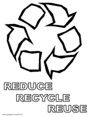 Earth Day Coloring Pages Recycling Reduce Reuse Recycle