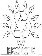 Earth Day Coloring Pages Recycling Symbol Tree Page