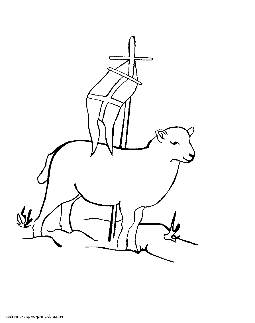 Printable Easter coloring sheets for free. The lamb