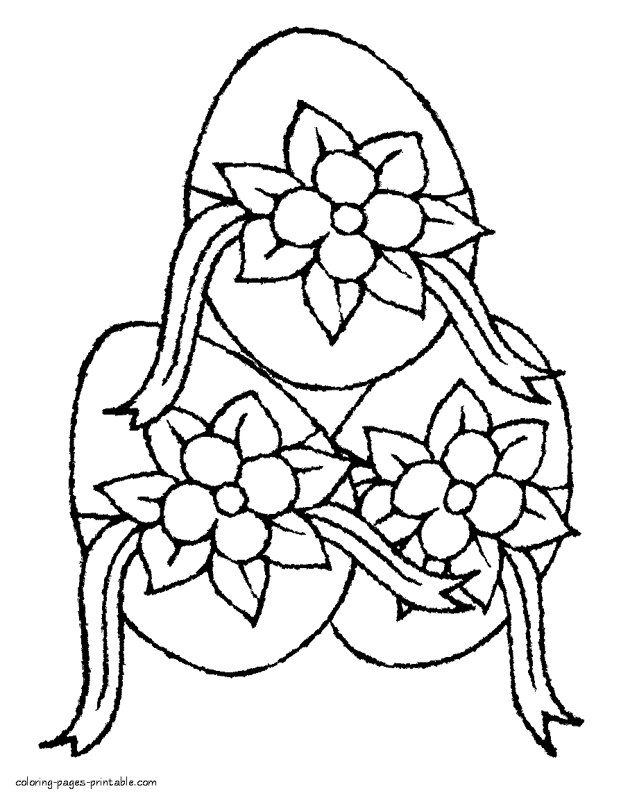 Easter eggs holiday coloring sheets