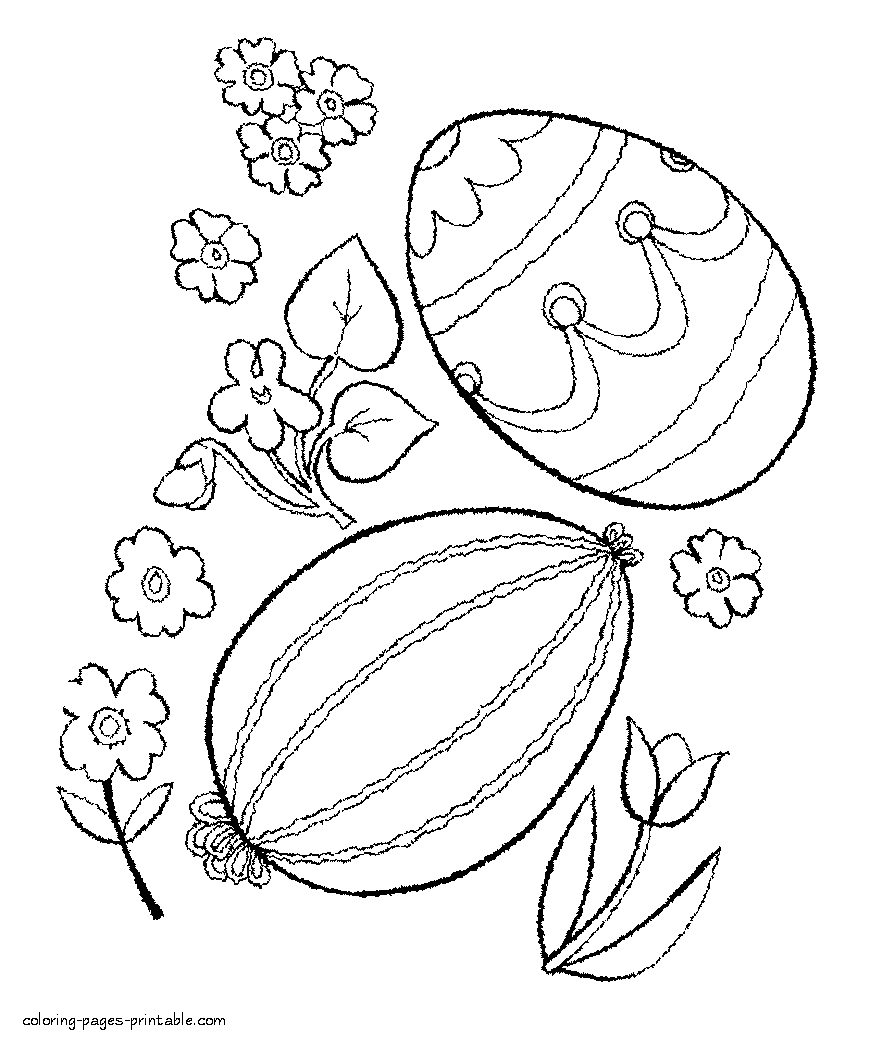 Free printable Easter egg coloring pages for a child