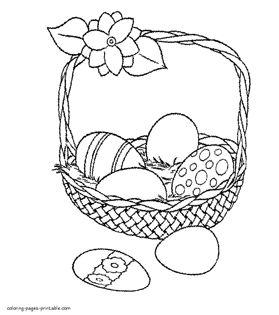 Easter coloring pages to print. Basket
