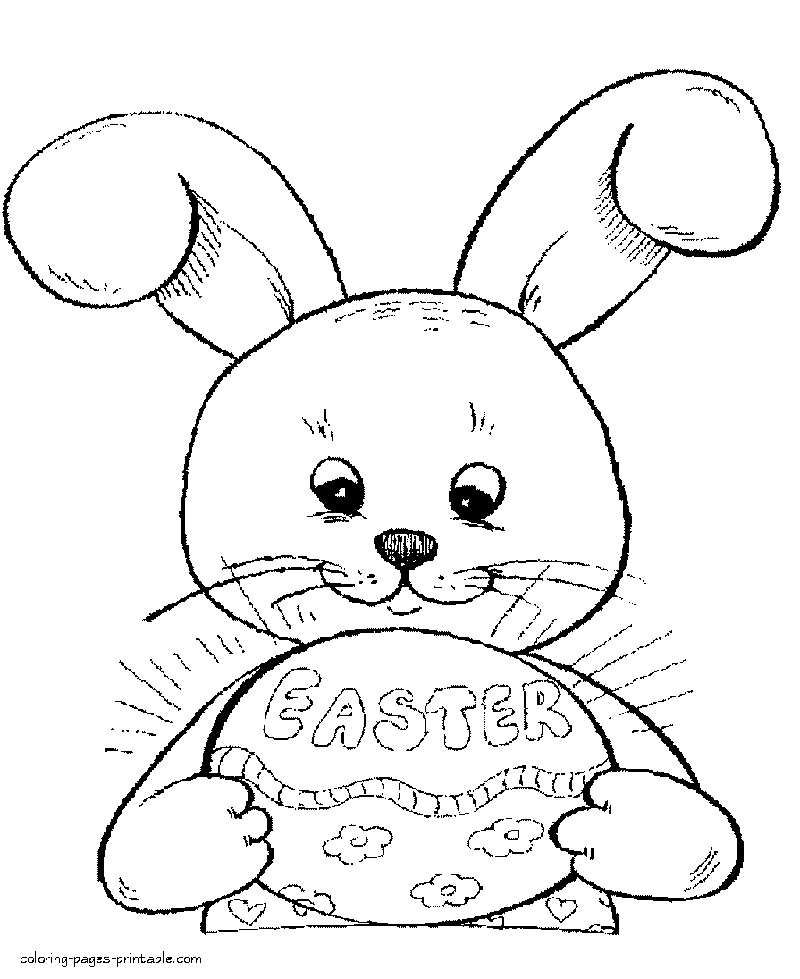 Download the Easter bunny coloring page