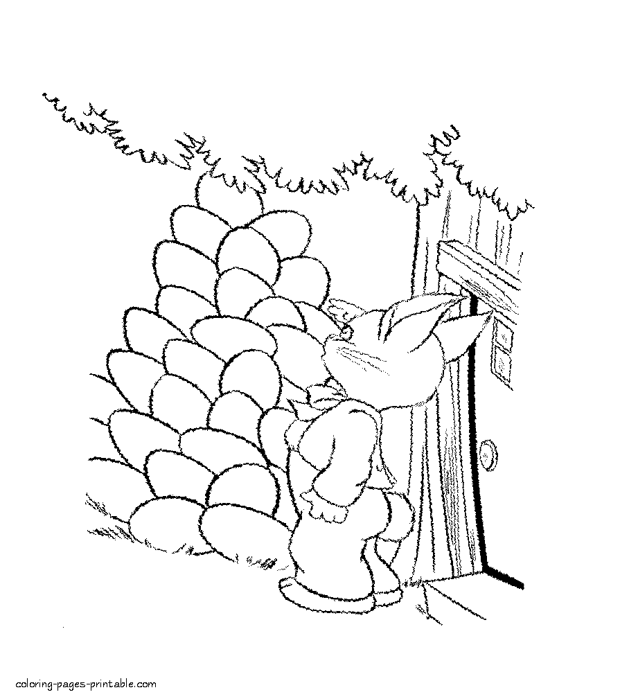 Many Easter eggs - coloring page to print