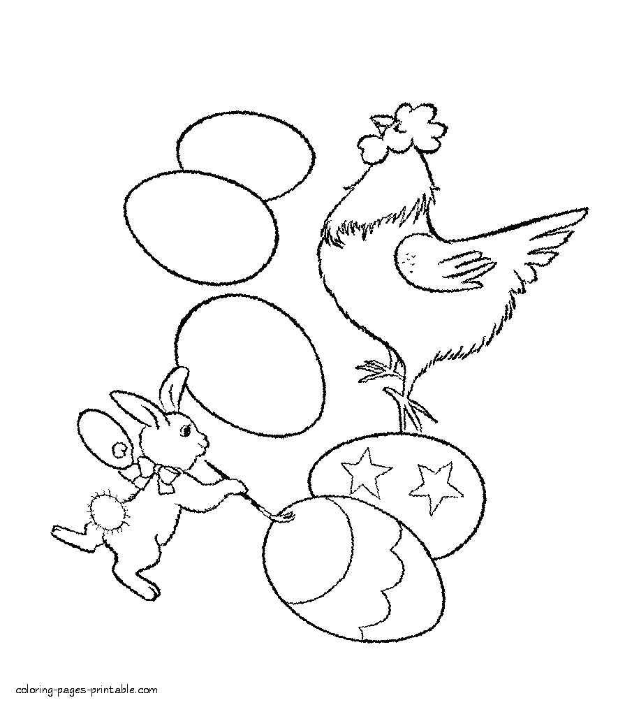 Colouring pages of Easter