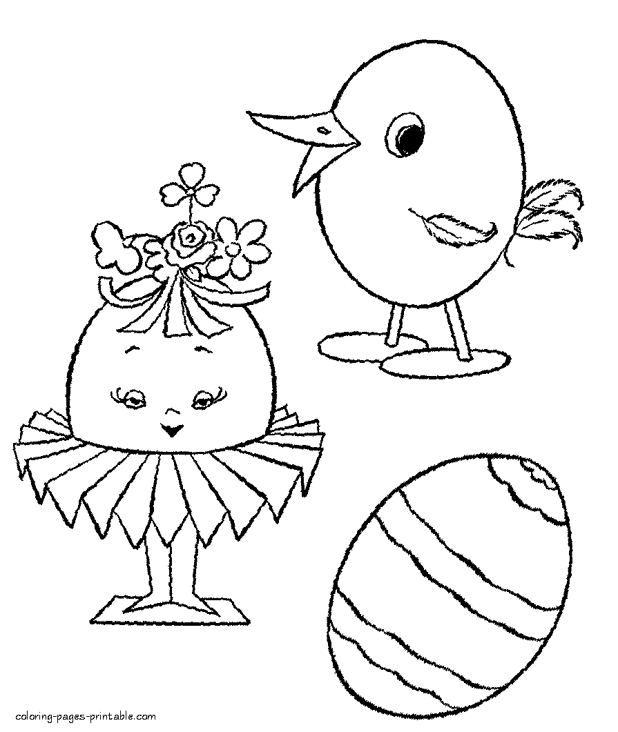 Free Easter coloring pages to print to preschoolers