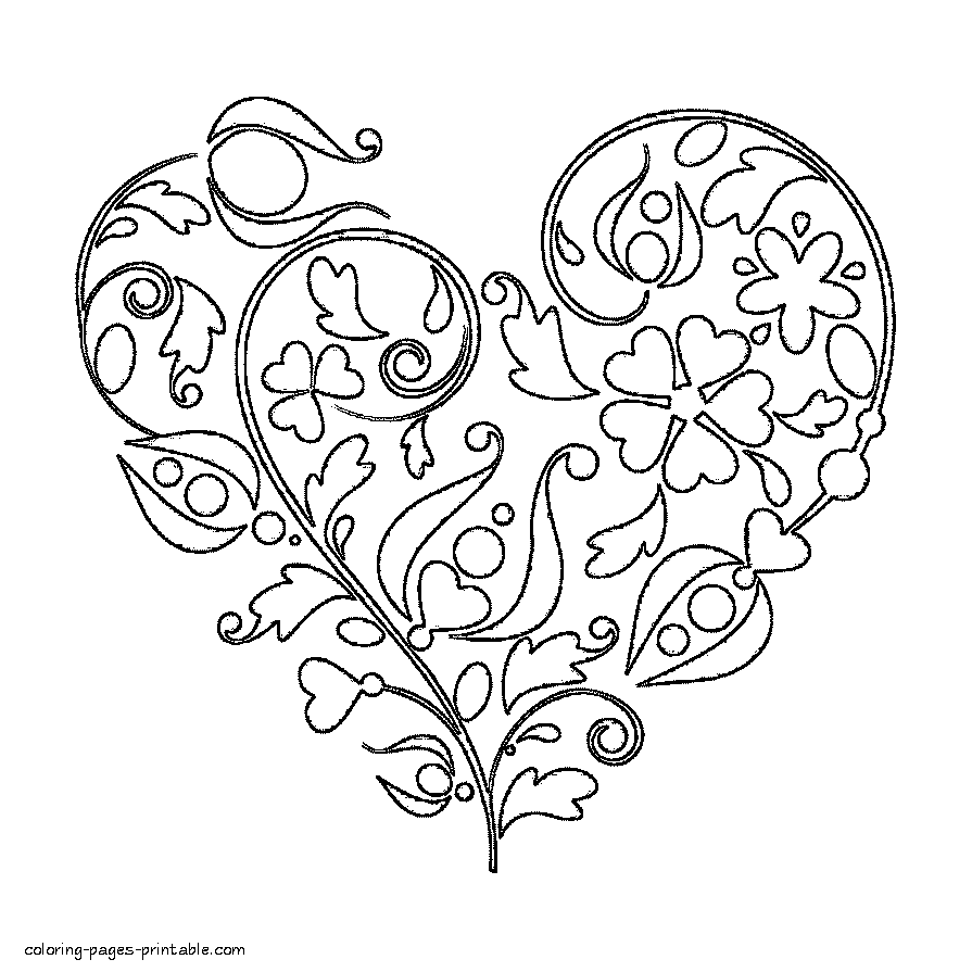 Heart coloring pages printable