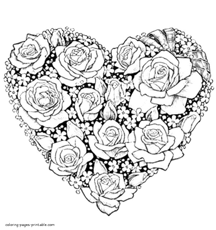 Big heart coloring pages