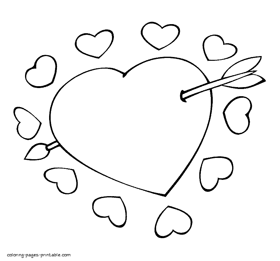 Cute heart coloring pages